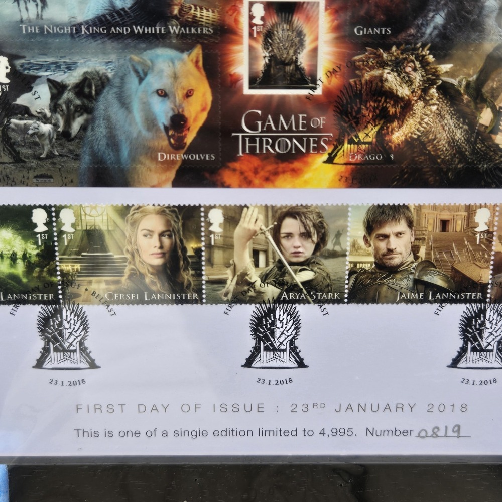 Game of Thrones Royal Mail Stamps 2018 Set No. 819 NEW MINT Limited‎ Edition